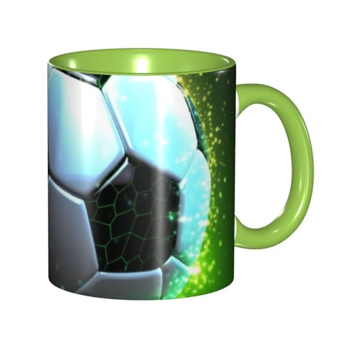LKVNSWERT Porzellan-Kaffeetasse mit Griff, coole Fußball-Kaffeetasse für Büro und Zuhause, Latte-Getränketasse für Kaffee, Tee und Milch, bunte Innenseite, Keramik-Teetassen für Männer und Frauen LKVNSWERT Porzellan-Kaffeetasse mit Griff, coole Fußball-Kaffeetasse für Büro und Zuhause, Latte-Getränketasse für Kaffee, Tee und Milch, bunte Innenseite, Keramik-Teetassen für Männer und Frauen von LKVNSWERT
