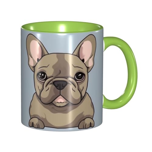 LKVNSWERT Porzellan-Kaffeetasse mit Griff, französische Bulldogge, Kaffeetasse für Büro und Zuhause, Latte-Getränketasse für Kaffee, Tee und Milch, bunte Innenseite, Keramik-Teetassen für Männer und LKVNSWERT Porzellan-Kaffeetasse mit Griff, französische Bulldogge, Kaffeetasse für Büro und Zuhause, Latte-Getränketasse für Kaffee, Tee und Milch, bunte Innenseite, Keramik-Teetassen für Männer und von LKVNSWERT