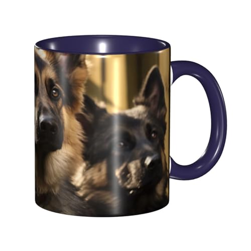 LKVNSWERT Porzellan-Kaffeetasse mit Henkel, 325 ml, Kaffeetasse für Büro und Zuhause, Latte-Getränketasse für Kaffee, Tee und Milch, bunte Innenseite, Keramik-Teetassen für Männer und Frauen von LKVNSWERT