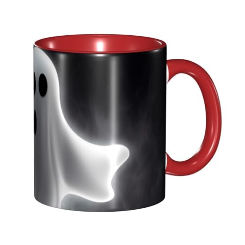 Porzellan-Kaffeetasse mit Griff, 325 ml, Schwarz und Halloween-Geist, Kaffeetasse für Büro und Zuhause, Latte-Getränkebecher für Kaffee, Tee und Milch, bunte Innenseite, Keramik-Teetassen für Männer Porzellan-Kaffeetasse mit Griff, 325 ml, Schwarz und Halloween-Geist, Kaffeetasse für Büro und Zuhause, Latte-Getränkebecher für Kaffee, Tee und Milch, bunte Innenseite, Keramik-Teetassen für Männer von LKVNSWERT