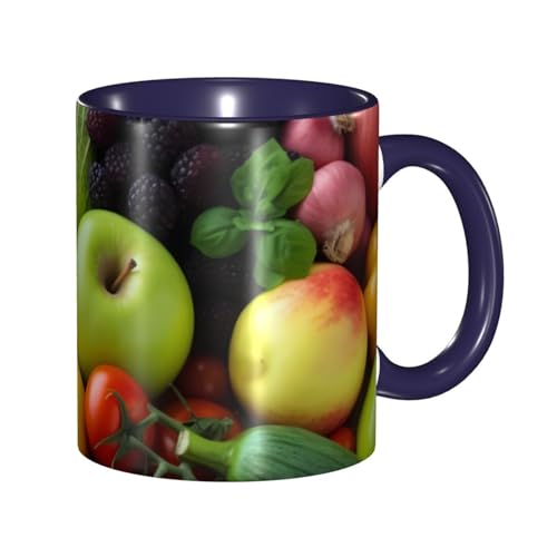 Porzellan-Kaffeetasse mit Griff, frisches Obst und Gemüse, Kaffeetasse für Büro und Zuhause, Latte-Getränketasse für Kaffee, Tee und Milch, bunte Innenseite, Keramik-Teetassen für Männer und Frauen Porzellan-Kaffeetasse mit Griff, frisches Obst und Gemüse, Kaffeetasse für Büro und Zuhause, Latte-Getränketasse für Kaffee, Tee und Milch, bunte Innenseite, Keramik-Teetassen für Männer und Frauen von LKVNSWERT