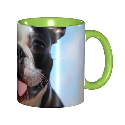 Porzellan-Kaffeetasse mit Griff, schöne Boston Terrier-Kaffeetasse für Büro und Zuhause, Latte-Getränketasse für Kaffee, Tee und Milch, bunte Innenseite, Keramik-Teetassen für Männer und Frauen Porzellan-Kaffeetasse mit Griff, schöne Boston Terrier-Kaffeetasse für Büro und Zuhause, Latte-Getränketasse für Kaffee, Tee und Milch, bunte Innenseite, Keramik-Teetassen für Männer und Frauen von LKVNSWERT