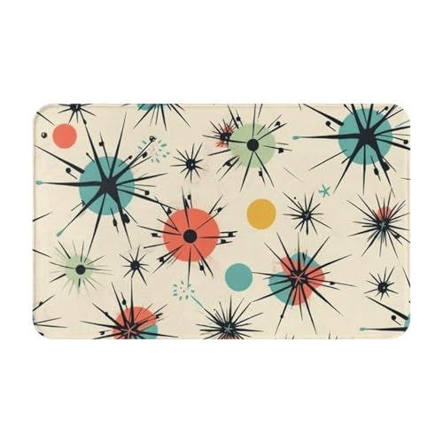 Fußmatte für den Innen- und Außenbereich, Atomsterne, Retro-Muster, leicht zu reinigen, schmutz- und lichtbeständig, saugfähig, Flanell-Badteppich, 49,5 x 80 cm Fußmatte für den Innen- und Außenbereich, Atomsterne, Retro-Muster, leicht zu reinigen, schmutz- und lichtbeständig, saugfähig, Flanell-Badteppich, 49,5 x 80 cm von LKWSCGHM