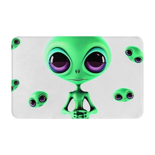 Fußmatte für den Innen- und Außenbereich, Grüne Alien-Fußmatte, leicht zu reinigen, schmutz- und lichtbeständig, saugfähig, Flanell-Badteppich, 49,5 x 80,9 cm Fußmatte für den Innen- und Außenbereich, Grüne Alien-Fußmatte, leicht zu reinigen, schmutz- und lichtbeständig, saugfähig, Flanell-Badteppich, 49,5 x 80,9 cm von LKWSCGHM