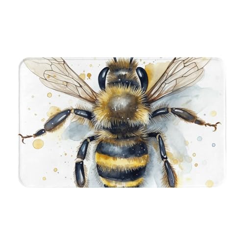 Fußmatte für den Innen- und Außenbereich, Motiv: Aquarell, Biene, leicht zu reinigen, schmutz- und lichtbeständig, saugfähig, Flanell-Badteppich, 49,5 x 80,9 cm Fußmatte für den Innen- und Außenbereich, Motiv: Aquarell, Biene, leicht zu reinigen, schmutz- und lichtbeständig, saugfähig, Flanell-Badteppich, 49,5 x 80,9 cm von LKWSCGHM