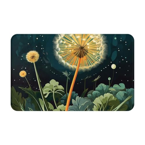 Fußmatte für den Innen- und Außenbereich, Motiv: Löwenzahn bei Nacht, leicht zu reinigen, schmutz- und lichtbeständig, saugfähig, Flanell-Badteppich, 49,5 x 80 cm Fußmatte für den Innen- und Außenbereich, Motiv: Löwenzahn bei Nacht, leicht zu reinigen, schmutz- und lichtbeständig, saugfähig, Flanell-Badteppich, 49,5 x 80 cm von LKWSCGHM