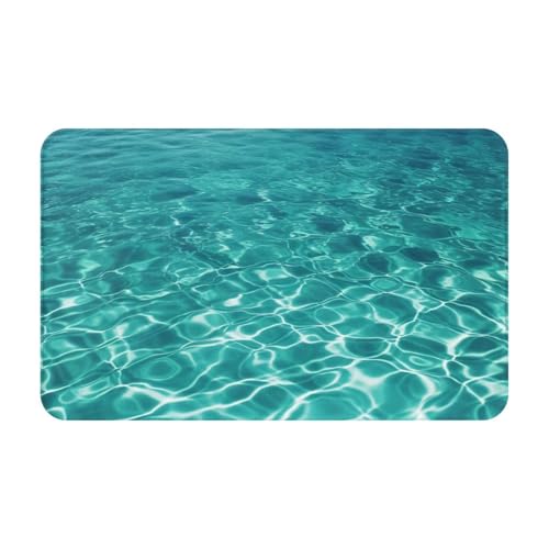 Fußmatte für den Innen- und Außenbereich, blau-aquamarin, leicht zu reinigen, schmutz- und lichtbeständig, saugfähig, Flanell-Badteppich, 49,5 x 80,9 cm Fußmatte für den Innen- und Außenbereich, blau-aquamarin, leicht zu reinigen, schmutz- und lichtbeständig, saugfähig, Flanell-Badteppich, 49,5 x 80,9 cm von LKWSCGHM