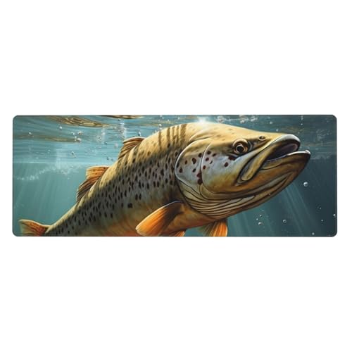 Großes Gaming-Mauspad, Größe XL, 80 x 30 cm, Fisch-Schreibtischunterlage für Tastatur und Maus, waschbares Tastatur-Pad mit rutschfester Unterseite, wasserdichtes Mauspad für Gamer, Büro, Zuhause Großes Gaming-Mauspad, Größe XL, 80 x 30 cm, Fisch-Schreibtischunterlage für Tastatur und Maus, waschbares Tastatur-Pad mit rutschfester Unterseite, wasserdichtes Mauspad für Gamer, Büro, Zuhause von LKWSCGHM