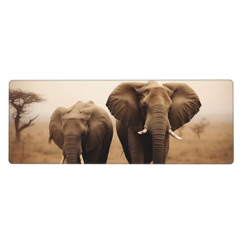 Großes Gaming-Mauspad, Größe XL, 80 x 30 cm, Motiv: Wildtiere, Elefanten, Schreibtischunterlage für Tastatur und Maus, waschbares Tastatur-Pad mit rutschfester Unterseite, wasserdichtes Mauspad für Großes Gaming-Mauspad, Größe XL, 80 x 30 cm, Motiv: Wildtiere, Elefanten, Schreibtischunterlage für Tastatur und Maus, waschbares Tastatur-Pad mit rutschfester Unterseite, wasserdichtes Mauspad für von LKWSCGHM