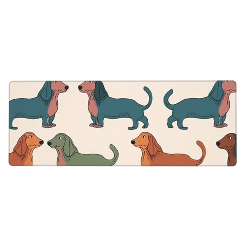 Großes Gaming-Mauspad, Größe XL, 80 x 30 cm – niedliche Dackel-Hunde-Schreibtischunterlage für Tastatur und Maus, waschbares Tastatur-Pad mit rutschfester Unterseite, wasserdichtes Mauspad für Gamer Großes Gaming-Mauspad, Größe XL, 80 x 30 cm – niedliche Dackel-Hunde-Schreibtischunterlage für Tastatur und Maus, waschbares Tastatur-Pad mit rutschfester Unterseite, wasserdichtes Mauspad für Gamer von LKWSCGHM