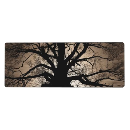 Großes Gaming-Mauspad, XL, 80 x 30 cm, Baum-Silhouette, Schreibtischunterlage für Tastatur und Maus, waschbares Tastatur-Pad mit rutschfester Unterseite, wasserdichtes Mauspad für Gamer, Büro, Zuhause Großes Gaming-Mauspad, XL, 80 x 30 cm, Baum-Silhouette, Schreibtischunterlage für Tastatur und Maus, waschbares Tastatur-Pad mit rutschfester Unterseite, wasserdichtes Mauspad für Gamer, Büro, Zuhause von LKWSCGHM