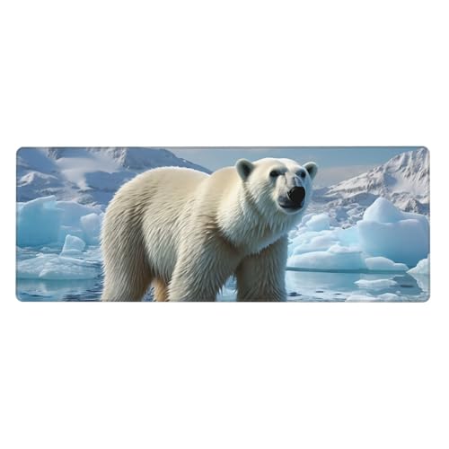 Großes Gaming-Mauspad, XL, 80 x 30 cm, Eisbär-Eis-Schreibtischunterlage für Tastatur und Maus, waschbares Tastatur-Pad mit rutschfester Unterseite, wasserdichtes Mauspad für Gamer, Büro, Zuhause Großes Gaming-Mauspad, XL, 80 x 30 cm, Eisbär-Eis-Schreibtischunterlage für Tastatur und Maus, waschbares Tastatur-Pad mit rutschfester Unterseite, wasserdichtes Mauspad für Gamer, Büro, Zuhause von LKWSCGHM