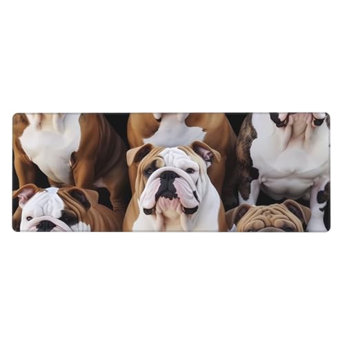 Großes Gaming-Mauspad, XL, 80 x 30 cm, Englische Bulldoggen, Schreibtischunterlage für Tastatur und Maus, waschbares Tastatur-Pad mit rutschfester Unterseite, wasserdichtes Mauspad für Gamer, Büro Großes Gaming-Mauspad, XL, 80 x 30 cm, Englische Bulldoggen, Schreibtischunterlage für Tastatur und Maus, waschbares Tastatur-Pad mit rutschfester Unterseite, wasserdichtes Mauspad für Gamer, Büro von LKWSCGHM