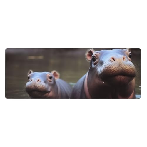 Großes Gaming-Mauspad, XL, 80 x 30 cm, Hippos Schreibtischunterlage für Tastatur und Maus, waschbares Tastatur-Pad mit rutschfester Unterseite, wasserdichtes Mauspad für Gamer, Büro, Zuhause Großes Gaming-Mauspad, XL, 80 x 30 cm, Hippos Schreibtischunterlage für Tastatur und Maus, waschbares Tastatur-Pad mit rutschfester Unterseite, wasserdichtes Mauspad für Gamer, Büro, Zuhause von LKWSCGHM