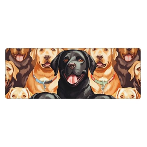 Großes Gaming-Mauspad, XL, 80 x 30 cm, Labrador-Retriever-Hunde, Schreibtischunterlage für Tastatur und Maus, waschbares Tastatur-Pad mit rutschfester Unterseite, wasserdichtes Mauspad für Gamer, Büro Großes Gaming-Mauspad, XL, 80 x 30 cm, Labrador-Retriever-Hunde, Schreibtischunterlage für Tastatur und Maus, waschbares Tastatur-Pad mit rutschfester Unterseite, wasserdichtes Mauspad für Gamer, Büro von LKWSCGHM