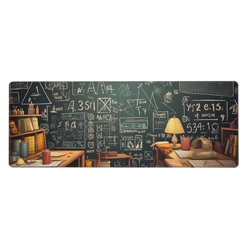 Großes Gaming-Mauspad, XL, 80 x 30 cm, Mathematik-Schreibtischunterlage für Tastatur und Maus, waschbares Tastatur-Pad mit rutschfester Unterseite, wasserdichtes Mauspad für Gamer, Büro, Zuhause von LKWSCGHM