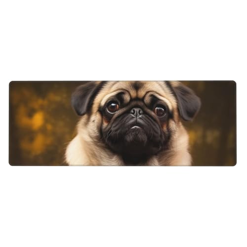 Großes Gaming-Mauspad, XL, 80 x 30 cm, Mops-Hunde-Schreibtischunterlage für Tastatur und Maus, waschbares Tastatur-Pad mit rutschfester Unterseite, wasserdichtes Mauspad für Gamer, Büro, Zuhause Großes Gaming-Mauspad, XL, 80 x 30 cm, Mops-Hunde-Schreibtischunterlage für Tastatur und Maus, waschbares Tastatur-Pad mit rutschfester Unterseite, wasserdichtes Mauspad für Gamer, Büro, Zuhause von LKWSCGHM