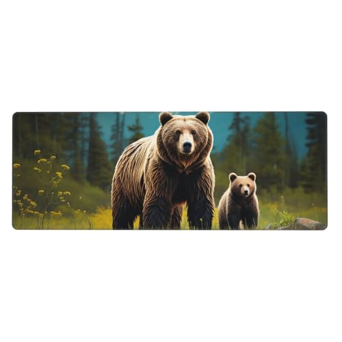 Großes Gaming-Mauspad, XL, 80 x 30 cm, Motiv: River Bear Mom, Schreibtischunterlage für Tastatur und Maus, waschbares Tastatur-Pad mit rutschfester Unterseite, wasserdichtes Mauspad für Gamer, Büro Großes Gaming-Mauspad, XL, 80 x 30 cm, Motiv: River Bear Mom, Schreibtischunterlage für Tastatur und Maus, waschbares Tastatur-Pad mit rutschfester Unterseite, wasserdichtes Mauspad für Gamer, Büro von LKWSCGHM