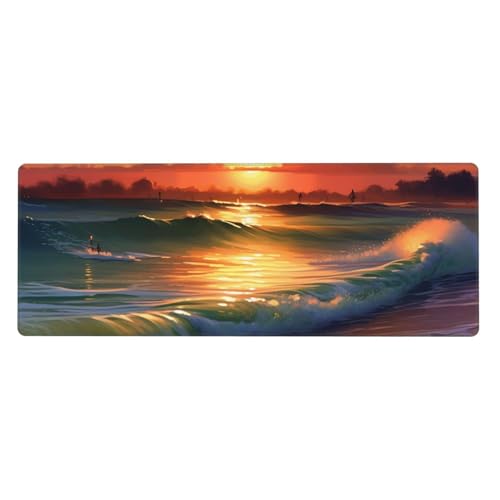 Großes Gaming-Mauspad, XL, 80 x 30 cm, Motiv: Sonnenuntergang am Meer, Schreibtischunterlage für Tastatur und Maus, waschbares Tastatur-Pad mit rutschfester Unterseite, wasserdichtes Mauspad für Gamer Großes Gaming-Mauspad, XL, 80 x 30 cm, Motiv: Sonnenuntergang am Meer, Schreibtischunterlage für Tastatur und Maus, waschbares Tastatur-Pad mit rutschfester Unterseite, wasserdichtes Mauspad für Gamer von LKWSCGHM