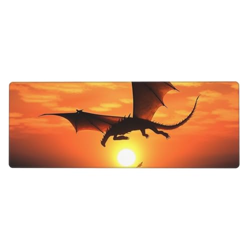 Großes Gaming-Mauspad, XL, 80 x 30 cm, Motiv: fliegender Drache, Schreibtischunterlage für Tastatur und Maus, waschbares Tastatur-Pad mit rutschfester Unterseite, wasserdichtes Mauspad für Gamer, Büro Großes Gaming-Mauspad, XL, 80 x 30 cm, Motiv: fliegender Drache, Schreibtischunterlage für Tastatur und Maus, waschbares Tastatur-Pad mit rutschfester Unterseite, wasserdichtes Mauspad für Gamer, Büro von LKWSCGHM