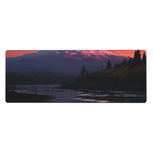 Großes Gaming-Mauspad, XL, 80 x 30 cm, Sonnenuntergang, Landschaft, Berge, See, Schreibtischunterlage für Tastatur und Maus, waschbares Tastatur-Pad mit rutschfester Unterseite, wasserdichtes Mauspad Großes Gaming-Mauspad, XL, 80 x 30 cm, Sonnenuntergang, Landschaft, Berge, See, Schreibtischunterlage für Tastatur und Maus, waschbares Tastatur-Pad mit rutschfester Unterseite, wasserdichtes Mauspad von LKWSCGHM