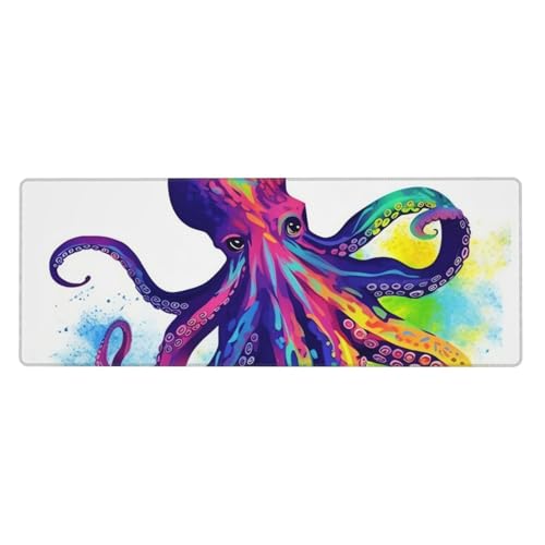 Großes Gaming-Mauspad, XL, 80 x 30 cm, bunte Oktopus-Schreibtischunterlage für Tastatur und Maus, waschbares Tastatur-Pad mit rutschfester Unterseite, wasserdichtes Mauspad für Gamer, Büro, Zuhause Großes Gaming-Mauspad, XL, 80 x 30 cm, bunte Oktopus-Schreibtischunterlage für Tastatur und Maus, waschbares Tastatur-Pad mit rutschfester Unterseite, wasserdichtes Mauspad für Gamer, Büro, Zuhause von LKWSCGHM