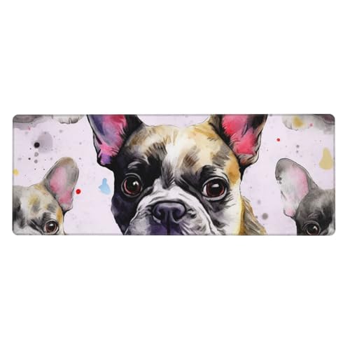 Großes Gaming-Mauspad, XL, 80 x 30 cm, französische kleine Bulldogge, Schreibtischunterlage für Tastatur und Maus, waschbares Tastatur-Pad mit rutschfester Unterseite, wasserdichtes Mauspad für Gamer Großes Gaming-Mauspad, XL, 80 x 30 cm, französische kleine Bulldogge, Schreibtischunterlage für Tastatur und Maus, waschbares Tastatur-Pad mit rutschfester Unterseite, wasserdichtes Mauspad für Gamer von LKWSCGHM