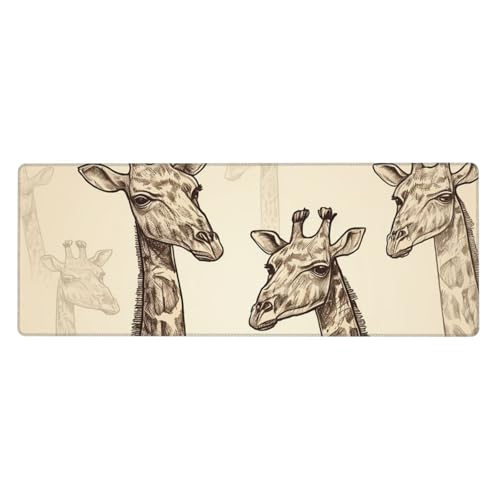 Großes Gaming-Mauspad, XL, 80 x 30 cm, handgezeichnete Giraffen, Schreibtischunterlage für Tastatur und Maus, waschbares Tastatur-Pad mit rutschfester Unterseite, wasserdichtes Mauspad für Gamer, Büro Großes Gaming-Mauspad, XL, 80 x 30 cm, handgezeichnete Giraffen, Schreibtischunterlage für Tastatur und Maus, waschbares Tastatur-Pad mit rutschfester Unterseite, wasserdichtes Mauspad für Gamer, Büro von LKWSCGHM