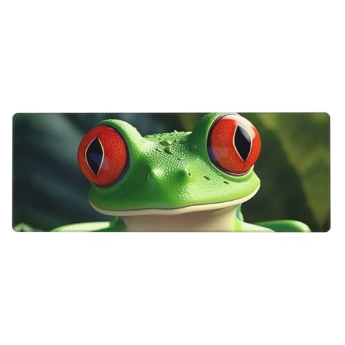 Großes Gaming-Mauspad, XL, 80 x 30 cm, niedlicher Frosch, Schreibtischunterlage für Tastatur und Maus, waschbares Tastatur-Pad mit rutschfester Unterseite, wasserdichtes Mauspad für Gamer, Büro Großes Gaming-Mauspad, XL, 80 x 30 cm, niedlicher Frosch, Schreibtischunterlage für Tastatur und Maus, waschbares Tastatur-Pad mit rutschfester Unterseite, wasserdichtes Mauspad für Gamer, Büro von LKWSCGHM