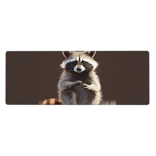 Großes Gaming-Mauspad, XL, 80 x 30 cm, niedlicher Waschbär-Schreibtischunterlage für Tastatur und Maus, waschbares Tastatur-Pad mit rutschfester Unterseite, wasserdichtes Mauspad für Gamer, Büro Großes Gaming-Mauspad, XL, 80 x 30 cm, niedlicher Waschbär-Schreibtischunterlage für Tastatur und Maus, waschbares Tastatur-Pad mit rutschfester Unterseite, wasserdichtes Mauspad für Gamer, Büro von LKWSCGHM