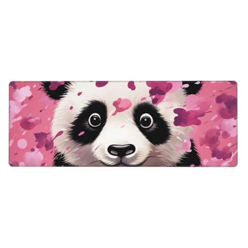 Großes Gaming-Mauspad, XL, 80 x 30 cm, rosa Panda, Baumwolle, Schreibtischunterlage für Tastatur und Maus, waschbares Tastatur-Pad mit rutschfester Unterseite, wasserdichtes Mauspad für Gamer, Büro Großes Gaming-Mauspad, XL, 80 x 30 cm, rosa Panda, Baumwolle, Schreibtischunterlage für Tastatur und Maus, waschbares Tastatur-Pad mit rutschfester Unterseite, wasserdichtes Mauspad für Gamer, Büro von LKWSCGHM