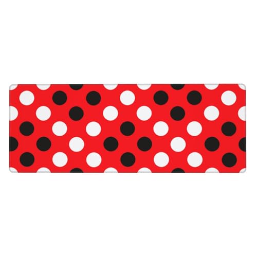 Großes Gaming-Mauspad, XL, 80 x 30 cm, rot / weiß gepunktet, Schreibtischunterlage für Tastatur und Maus, waschbares Tastatur-Pad mit rutschfester Unterseite, wasserdichtes Mauspad für Gamer, Büro Großes Gaming-Mauspad, XL, 80 x 30 cm, rot / weiß gepunktet, Schreibtischunterlage für Tastatur und Maus, waschbares Tastatur-Pad mit rutschfester Unterseite, wasserdichtes Mauspad für Gamer, Büro von LKWSCGHM