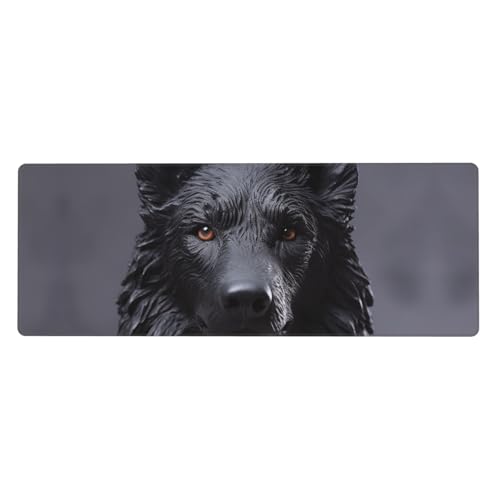 Großes Gaming-Mauspad, XL, 80 x 30 cm, schwarzer Schäferhund, Schreibtischunterlage für Tastatur und Maus, waschbares Tastatur-Pad mit rutschfester Unterseite, wasserdichtes Mauspad für Gamer, Büro Großes Gaming-Mauspad, XL, 80 x 30 cm, schwarzer Schäferhund, Schreibtischunterlage für Tastatur und Maus, waschbares Tastatur-Pad mit rutschfester Unterseite, wasserdichtes Mauspad für Gamer, Büro von LKWSCGHM