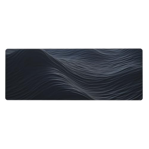 Großes Gaming-Mauspad, XL, 80 x 30 cm, tiefschwarze Wellen, Schreibtischunterlage für Tastatur und Maus, waschbares Tastatur-Pad mit rutschfester Unterseite, wasserdichtes Mauspad für Gamer, Büro Großes Gaming-Mauspad, XL, 80 x 30 cm, tiefschwarze Wellen, Schreibtischunterlage für Tastatur und Maus, waschbares Tastatur-Pad mit rutschfester Unterseite, wasserdichtes Mauspad für Gamer, Büro von LKWSCGHM