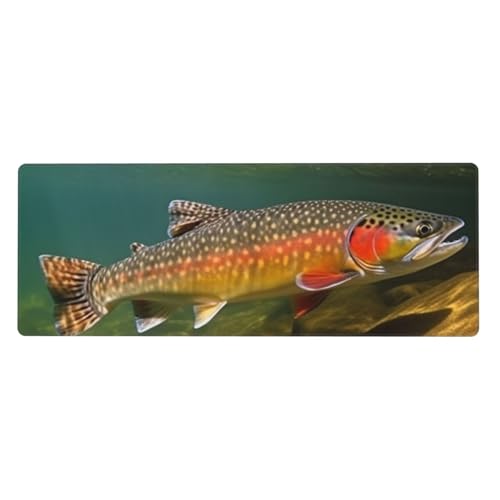 Großes Gaming-Mauspad XL 80 x 30 cm – Brook Forellen-Fliegenfischen, Schreibtischunterlage für Tastatur und Maus, waschbares Tastatur-Pad mit rutschfester Unterseite, wasserdichtes Mauspad für Gamer Großes Gaming-Mauspad XL 80 x 30 cm – Brook Forellen-Fliegenfischen, Schreibtischunterlage für Tastatur und Maus, waschbares Tastatur-Pad mit rutschfester Unterseite, wasserdichtes Mauspad für Gamer von LKWSCGHM
