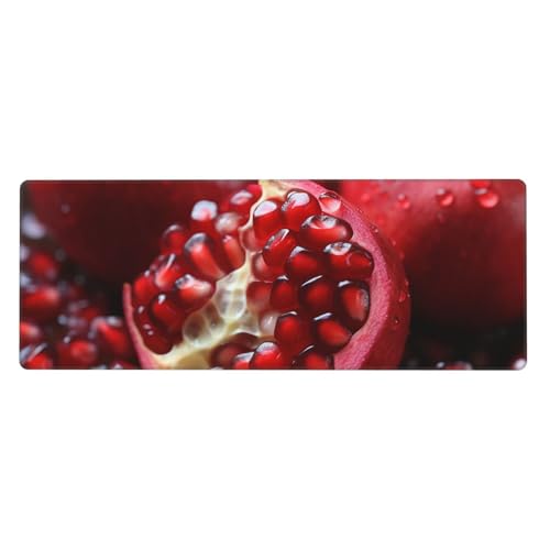 Großes Gaming-Mauspad XL 80 x 30 cm – Granatapfel-Schreibtischunterlage für Tastatur und Maus, waschbares Tastatur-Pad mit rutschfester Unterseite, wasserdichtes Mauspad für Gamer, Büro, Zuhause von LKWSCGHM
