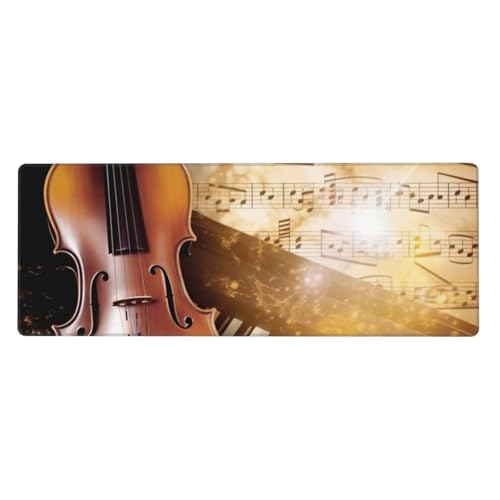 Großes Gaming-Mauspad XL 80 x 30 cm – Klavier-Violine, Musiknoten, Schreibtischunterlage für Tastatur und Maus, waschbares Tastatur-Pad mit rutschfester Unterseite, wasserdichtes Mauspad für Gamer Großes Gaming-Mauspad XL 80 x 30 cm – Klavier-Violine, Musiknoten, Schreibtischunterlage für Tastatur und Maus, waschbares Tastatur-Pad mit rutschfester Unterseite, wasserdichtes Mauspad für Gamer von LKWSCGHM