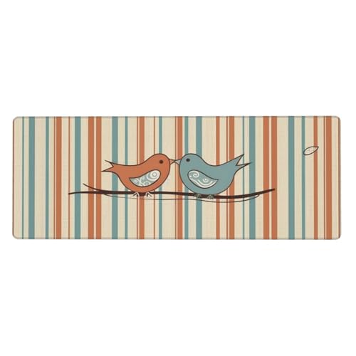 Großes Gaming-Mauspad XL 80 x 30 cm – Love Birdie Stripe Schreibtischunterlage für Tastatur und Maus, waschbares Tastatur-Pad mit rutschfester Unterseite, wasserdichtes Mauspad für Gamer, Büro Großes Gaming-Mauspad XL 80 x 30 cm – Love Birdie Stripe Schreibtischunterlage für Tastatur und Maus, waschbares Tastatur-Pad mit rutschfester Unterseite, wasserdichtes Mauspad für Gamer, Büro von LKWSCGHM