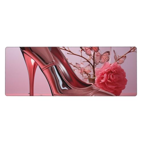 Großes Gaming-Mauspad XL 80 x 30 cm – rosa hochhackige Schuhe, Schmetterlings-Schreibtischunterlage für Tastatur und Maus, waschbare Tastaturunterlage mit rutschfester Unterseite, wasserdichtes Großes Gaming-Mauspad XL 80 x 30 cm – rosa hochhackige Schuhe, Schmetterlings-Schreibtischunterlage für Tastatur und Maus, waschbare Tastaturunterlage mit rutschfester Unterseite, wasserdichtes von LKWSCGHM