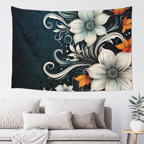 LKWSCGHM Boho-Wandteppich mit abstrakten Blumen für Schlafzimmer, ästhetische Wandkunst, Wandbehang für Studentenwohnheim, Dekoration, Hintergrund, Party-Banner, lustiges Poster, Wanddekoration, 152,4 LKWSCGHM Boho-Wandteppich mit abstrakten Blumen für Schlafzimmer, ästhetische Wandkunst, Wandbehang für Studentenwohnheim, Dekoration, Hintergrund, Party-Banner, lustiges Poster, Wanddekoration, 152,4 von LKWSCGHM