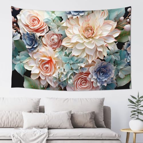 LKWSCGHM Moderner Bohemia-Blumen-Wandteppich für Schlafzimmer, ästhetische Wandkunst, Wandbehang für Studentenwohnheim, Dekoration, Hintergrund, Party-Banner, lustiges Poster, Wanddekoration, 152,4 x LKWSCGHM Moderner Bohemia-Blumen-Wandteppich für Schlafzimmer, ästhetische Wandkunst, Wandbehang für Studentenwohnheim, Dekoration, Hintergrund, Party-Banner, lustiges Poster, Wanddekoration, 152,4 x von LKWSCGHM