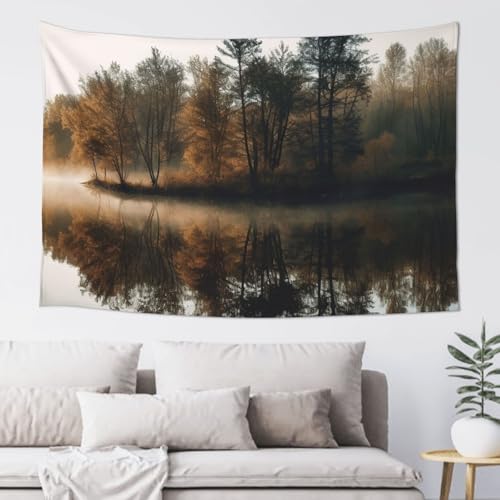 LKWSCGHM Wandteppich, Motiv: Bäume, Reflexion auf einem See, für Schlafzimmer, ästhetische Wandkunst, Wandbehang für Studentenwohnheim, Dekoration, Hintergrund, Party-Banner, lustiges Poster LKWSCGHM Wandteppich, Motiv: Bäume, Reflexion auf einem See, für Schlafzimmer, ästhetische Wandkunst, Wandbehang für Studentenwohnheim, Dekoration, Hintergrund, Party-Banner, lustiges Poster von LKWSCGHM