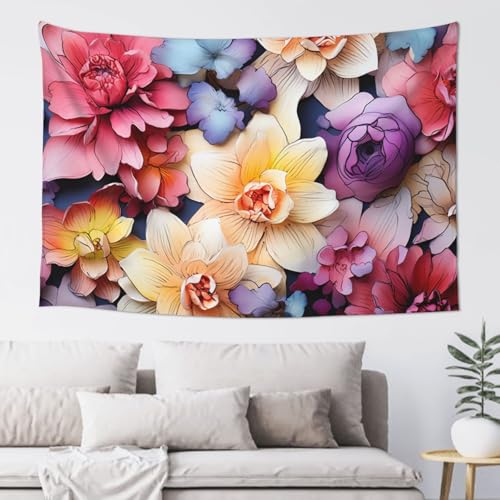 LKWSCGHM Wandteppich mit bunten Blumen für Schlafzimmer, ästhetische Wandkunst, Wandbehang für Studentenwohnheim, Dekoration, Hintergrund, Party-Banner, lustiges Poster, Wanddekoration, 152,4 x 101,6 LKWSCGHM Wandteppich mit bunten Blumen für Schlafzimmer, ästhetische Wandkunst, Wandbehang für Studentenwohnheim, Dekoration, Hintergrund, Party-Banner, lustiges Poster, Wanddekoration, 152,4 x 101,6 von LKWSCGHM