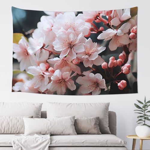 LKWSCGHM Wandteppich mit rosa weißen Blumen für Schlafzimmer, ästhetische Wandkunst, Wandbehang für Studentenwohnheim, Dekoration, Hintergrund, Party-Banner, lustiges Poster, Wanddekoration, 152,4 x LKWSCGHM Wandteppich mit rosa weißen Blumen für Schlafzimmer, ästhetische Wandkunst, Wandbehang für Studentenwohnheim, Dekoration, Hintergrund, Party-Banner, lustiges Poster, Wanddekoration, 152,4 x von LKWSCGHM