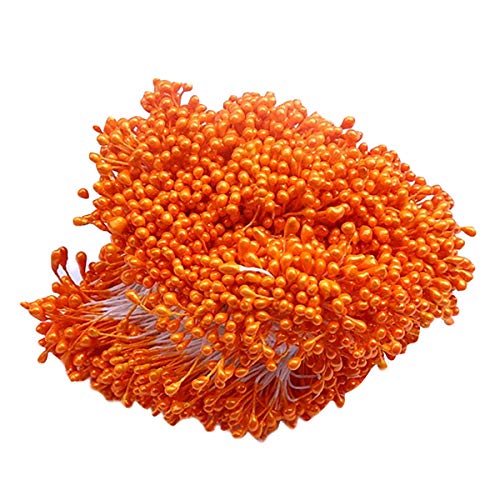 LKXHarleya 500 StüCke 3mm DIY Perle Blume Staubblatt Stempel Orange KüNstliche Blume Staubblatt Stempel FüR DIY Kunst Dekoration, Orange von LKXHarleya