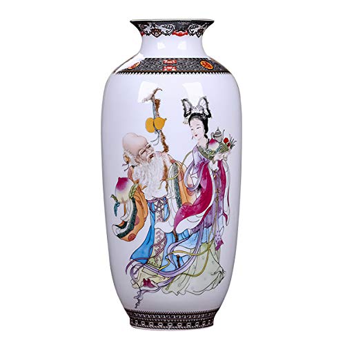 LKXHarleya Bunt Bemalte Porzellanvase Jingdezhen Ceramics Traditionelle Chinesische Blumenvase Chinesische Keramikvase, Unsterblich 1 von LKXHarleya