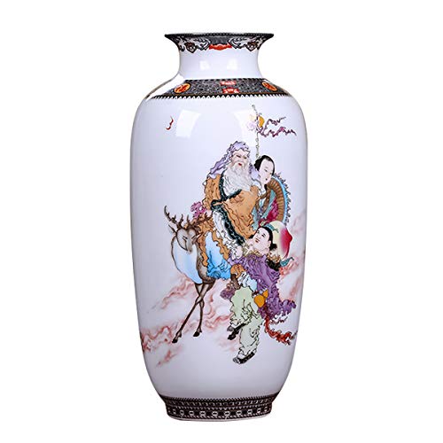 LKXHarleya Bunt Bemalte Porzellanvase Jingdezhen Ceramics Traditonal Chinese Flowers Vase Chinesische Keramikvase, Immortal 2 von LKXHarleya