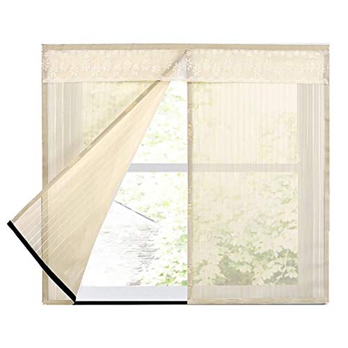 LKXHarleya Moskitonetz FüR Fenster, Magnetfenster-Moskitonetz, Fliegengitter Mit Magic Tape Moskitoschutz, Beige, 110x150cm von LKXHarleya