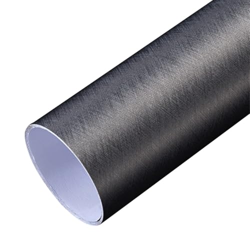 LKXHarleya Selbstklebende, wasserdichte Edelstahl-Dekorfolie LKXHarleya Selbstklebende, wasserdichte Edelstahl-Dekorfolie, 60 cm x 1 m, für Aufzugstüren, Kühlschrank, Zuhause, Nebelschwarz-Twill von LKXHarleya
