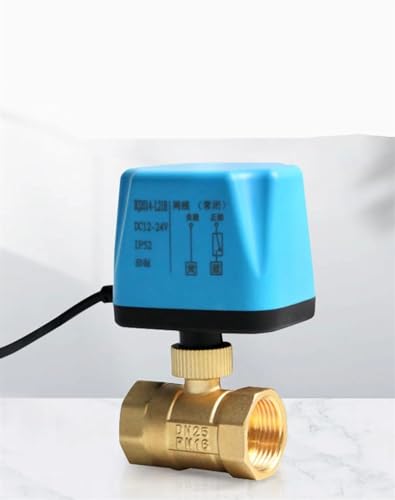 1/2" bis 2" Kabelloses Fernbedienungsventil 12V 24V 2-adriges elektrisches Messing-Kugelventil for Wasser/Öl/Flüssigkeit, Magnetventil ersetzen(DC24V-NORMALLY CLOSED) von LKYAQJKGQ